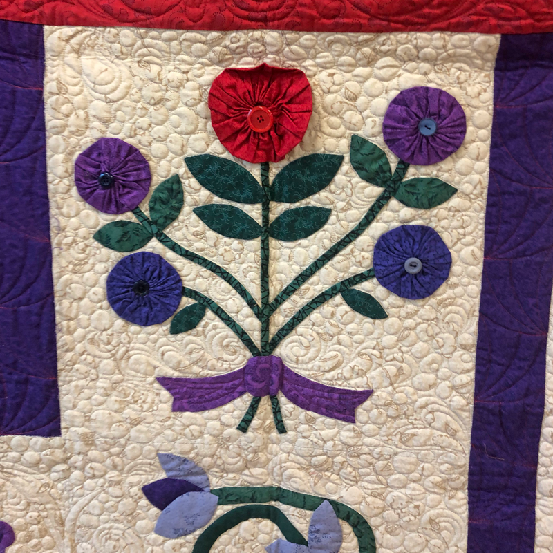 detail of raffle quilt